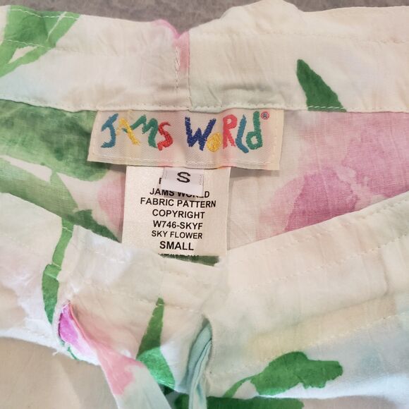 New! Vintage Jams World Skyflower Pants Women S Floral‎ Aloha Rayon Hawaiian NWT - Picture 4 of 7
